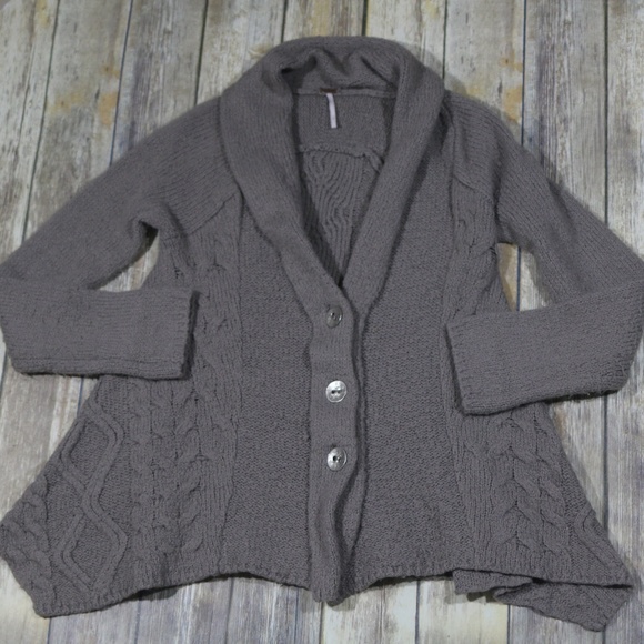Free People Sweaters - Free People Chunky Knit Button Down Cardigan Wool